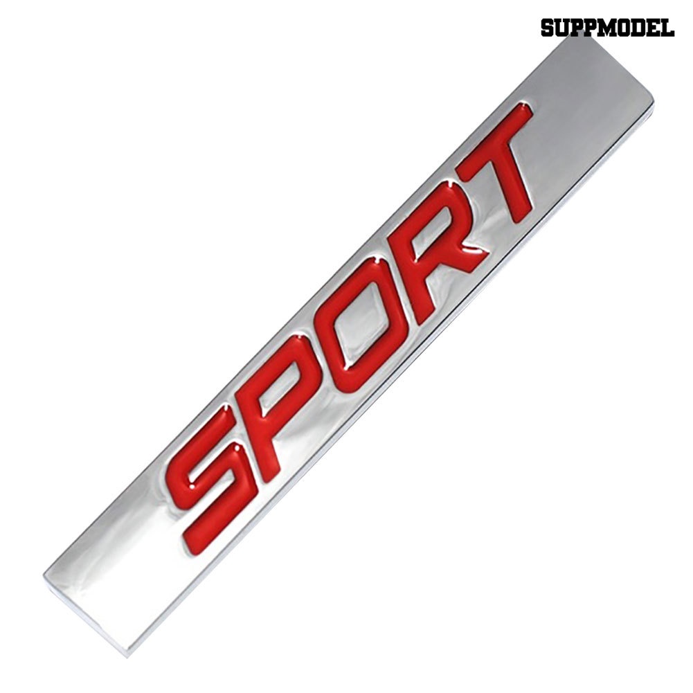 Stiker Emblem / Badge Metal Motif Tulisan Sport Untuk Dekorasi Body / Bumper Mobil