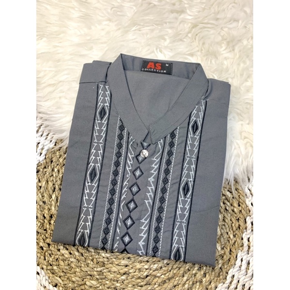 BAJU KOKO WARNA TANGAN PENDEK ,BAJU KOKO BORDERAN WARNA ( kode AS 33 )