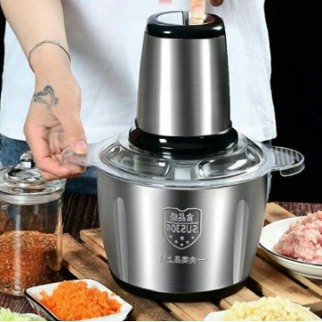 BLENDER DAGING / MEET GRINDER STAINLESS STEELL 2 LITER / Chopper Blender daging penggiling Meat Blender Elektrik Stainless Steel Chopper Grinder