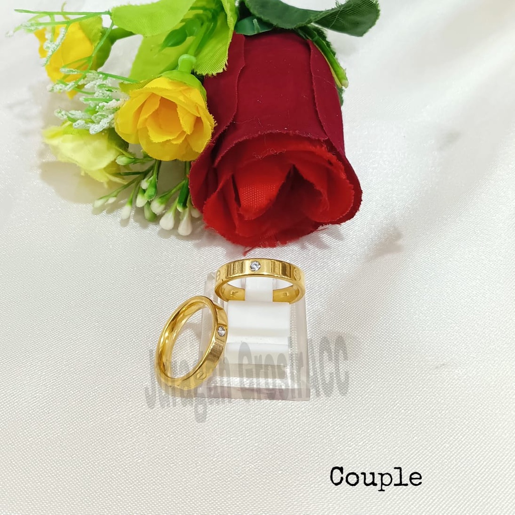 CINCIN Titanium COUPLE/PASANGAN perhiasan fashion Korea anti karat&amp;anti luntur