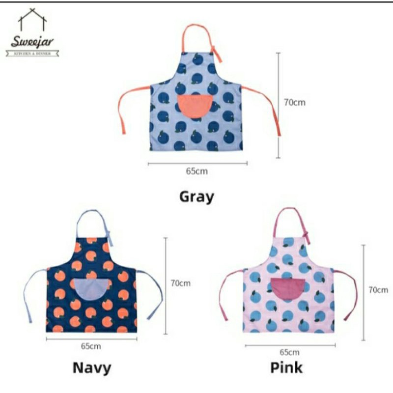 Ready! Celemek / Apron Masak BBQ Poliester dengan saku Dapur