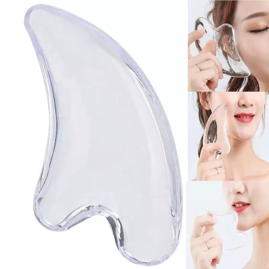 ALAT PIJAT WAJAH TERAPI MUKA BATU GUASHA Kristal Resin ASLI ALAMI MASSAGE MASSAGER STONE Gua Sha FACIAL Wajah