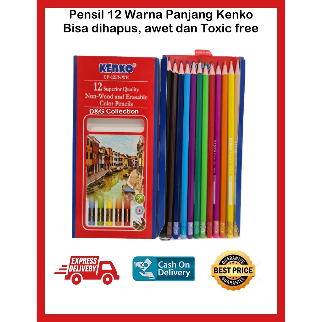 

PENSIL WARNA KENKO 12 WARNA BISA DIHAPUS / ERASABLE