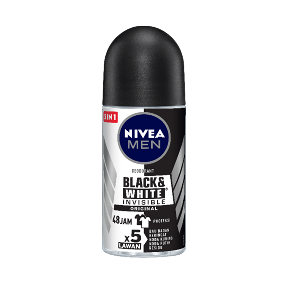 NIVEA MEN Deodorant Roll On Black & White Invisible Original 25ml - Perlindungan 48 jam, tanpa noda Image 4