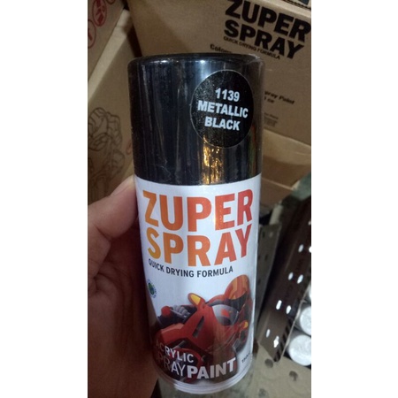 cat semprot pilok pilox zuper metallic black 1139 150cc zuper spray metallic black 1139