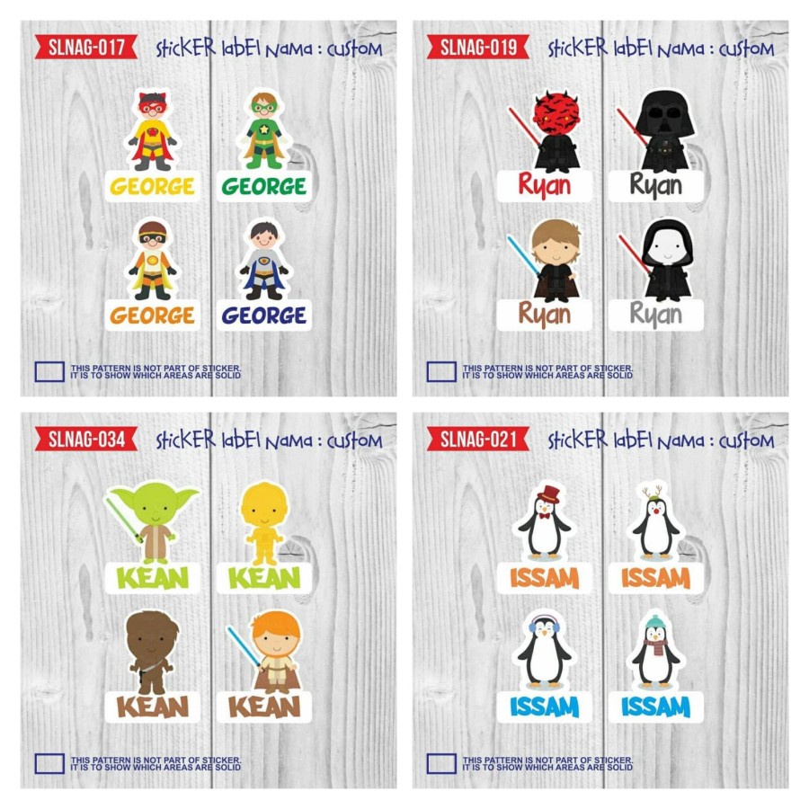 

LABEL NAMA STICKER DENGAN MOTIF LUCU PENANDA BUKU SD SMP SMA - SLNAG