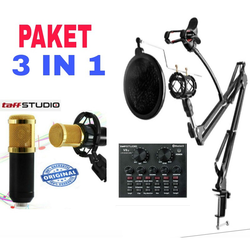 TaffSTUDIO Stand Mic Microphone Condenser & Phone Stand Holder