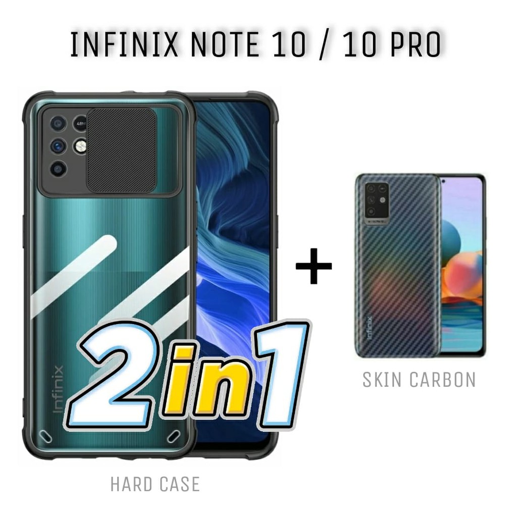 Hard Case INFINIX NOTE 10 PRO Fusion Sliding Free Skin Carbon Back Handphone