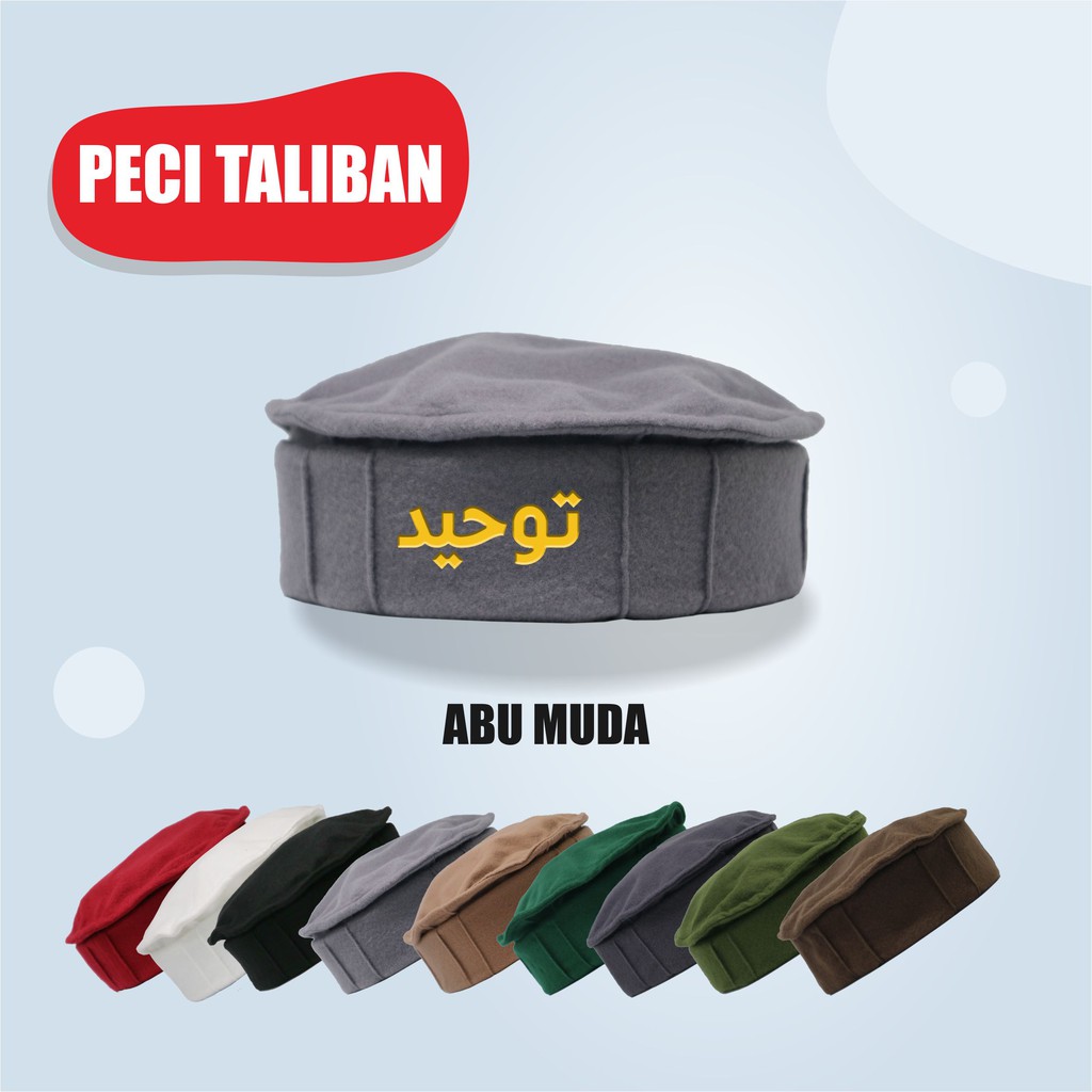 Peci Pakol Taliban Kaligrafi Tauhid Arabic Topi Muslim Rosalhat Kopiah Afganistan