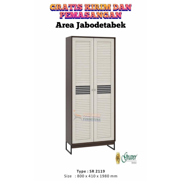 Lemari Sepatu / Rak Sepatu Minimalis Graver Type Sr 2119 Holandesando