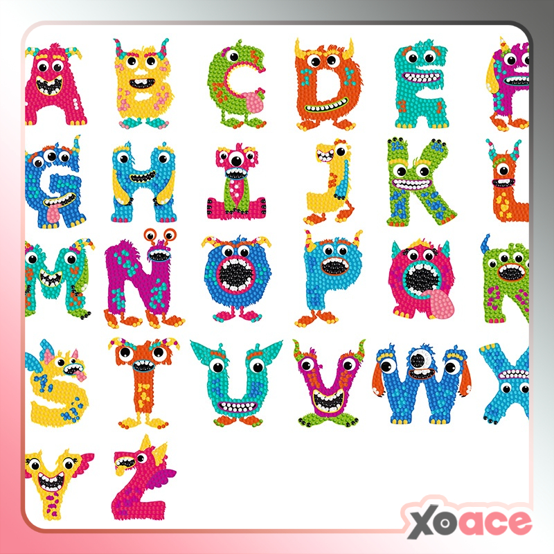 

DIY 5D Diamond Painting Sticker Kids Stiker Set Alphabet