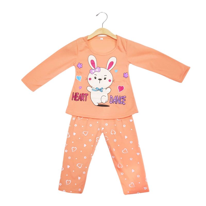 SETELAN BAJU ANAK PEREMPUAN SIKUNING NEW MOTIF HEART DANCE 2-6 TAHUN