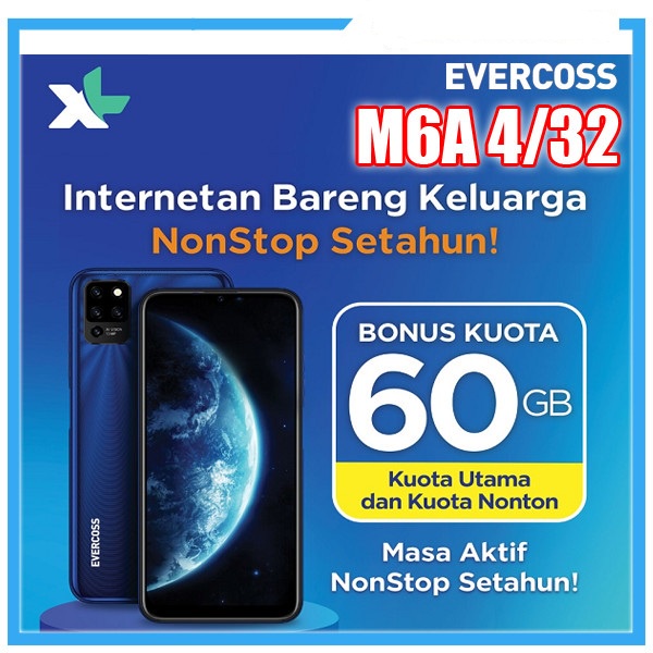 Evercoss M6A 4/32 Ram 4GB Internal 32GB HP Android Murah Garansi Resmi