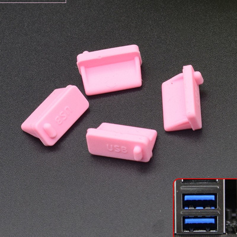 5Pc/Set Random Color Silica Gel Universal USB Female Port Dust Plug / For Desktop Computer Notebook Mobile Power