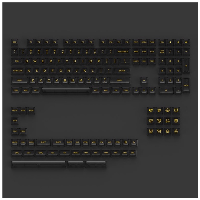 Keycaps Akko Black Clear ASA Profile 155 Keys Polycabonate