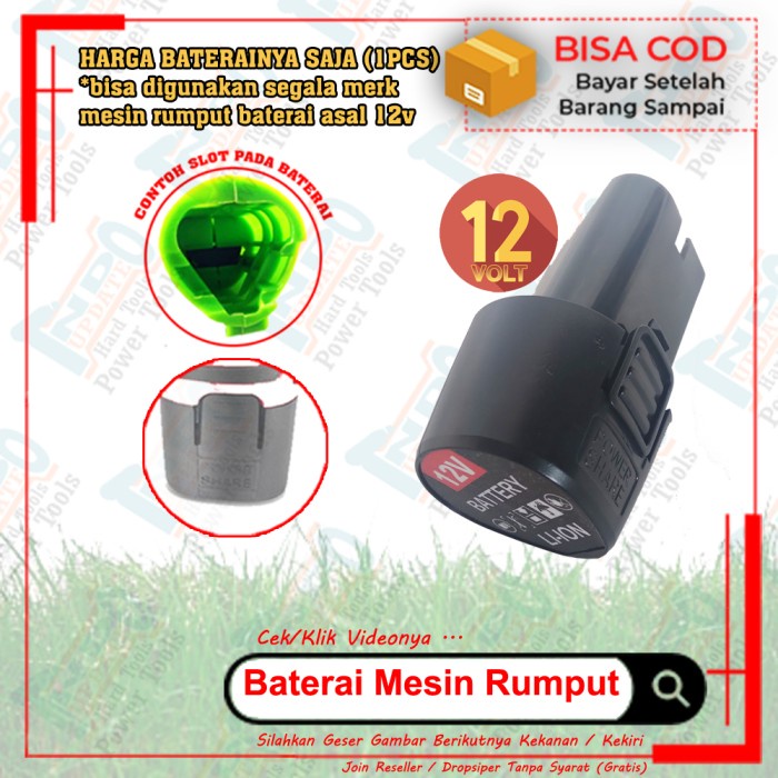 BATERAI RUMPUT MESIN POTONG KEBUN CORDLESS 12V CASAN 12 VOLT BEST QUALITY
