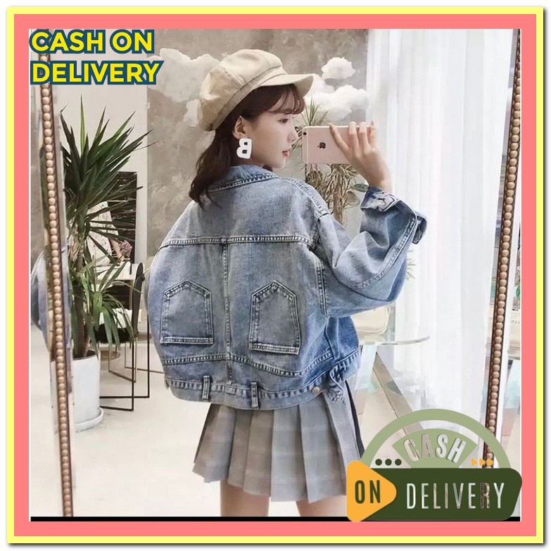 Jaket Jins Crop Oversize Import Jaket Jeans Jins Wanita Jacket Jaket J  Cod - Jaket Jeans Wanita/Jak