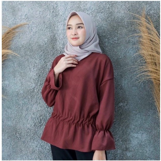 SIMPLE TOP - ATASAN BAJU CROP TOP WANITA I MODEL CROP KARET KERUT - GOB