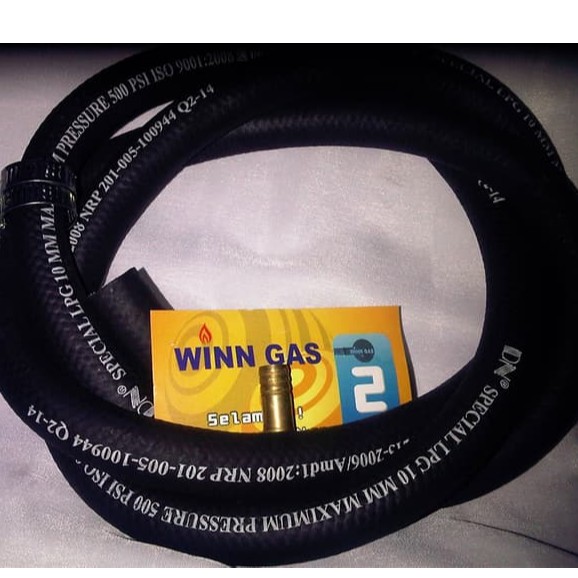 Selang gas LPG 500 PSI DN Sepecialist LPG berlapis 3 tebal kuat standar iso 900