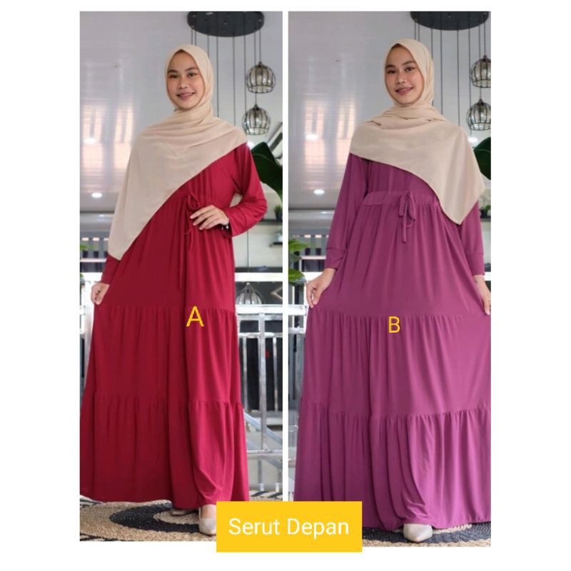 Gamis jersey polos / gamis harian adem