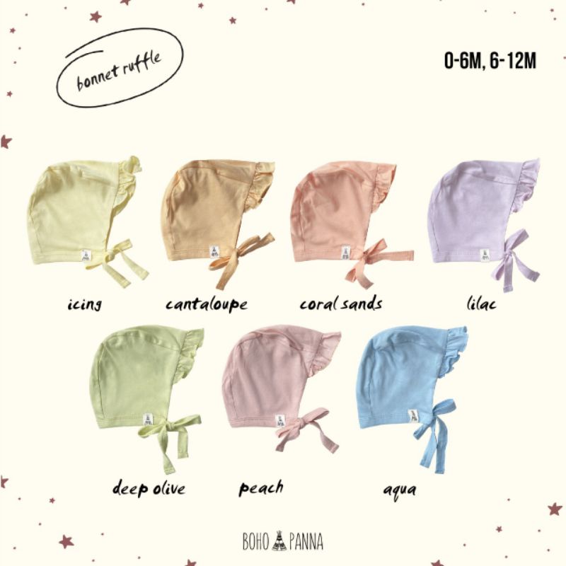 BONET RUFFLE TOPI ANAK BAYI BOHO BABY SURABAYABABY-1