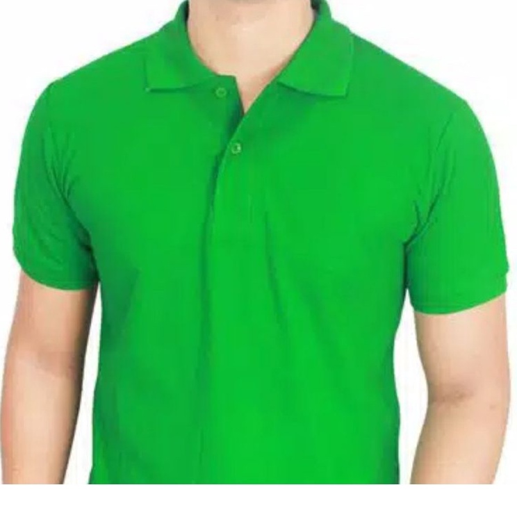 KAOS POLO SHIRT/KERAH POLO POLOS (A)-hijau fuji