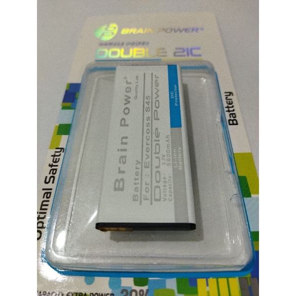 BATERAI EVERCOSS BRAIN POWER S45 BATRE DOUBLE POWER
