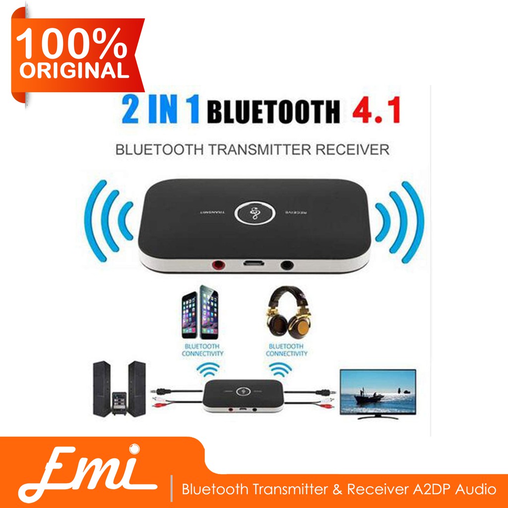 B6 2 in 1 Wireless Bluetooth Transmitter &amp; Receiver A2DP Audio Adapter By EMI