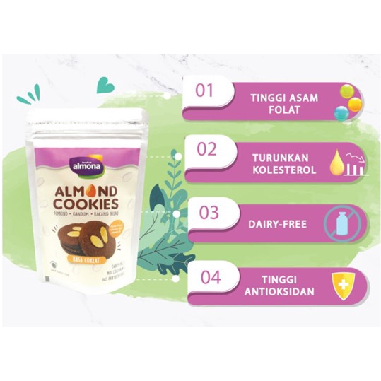 ALMONA Almond Cookies NON dairy | Snack Sehat / biskuit sehat busui / blackmond snack bumil