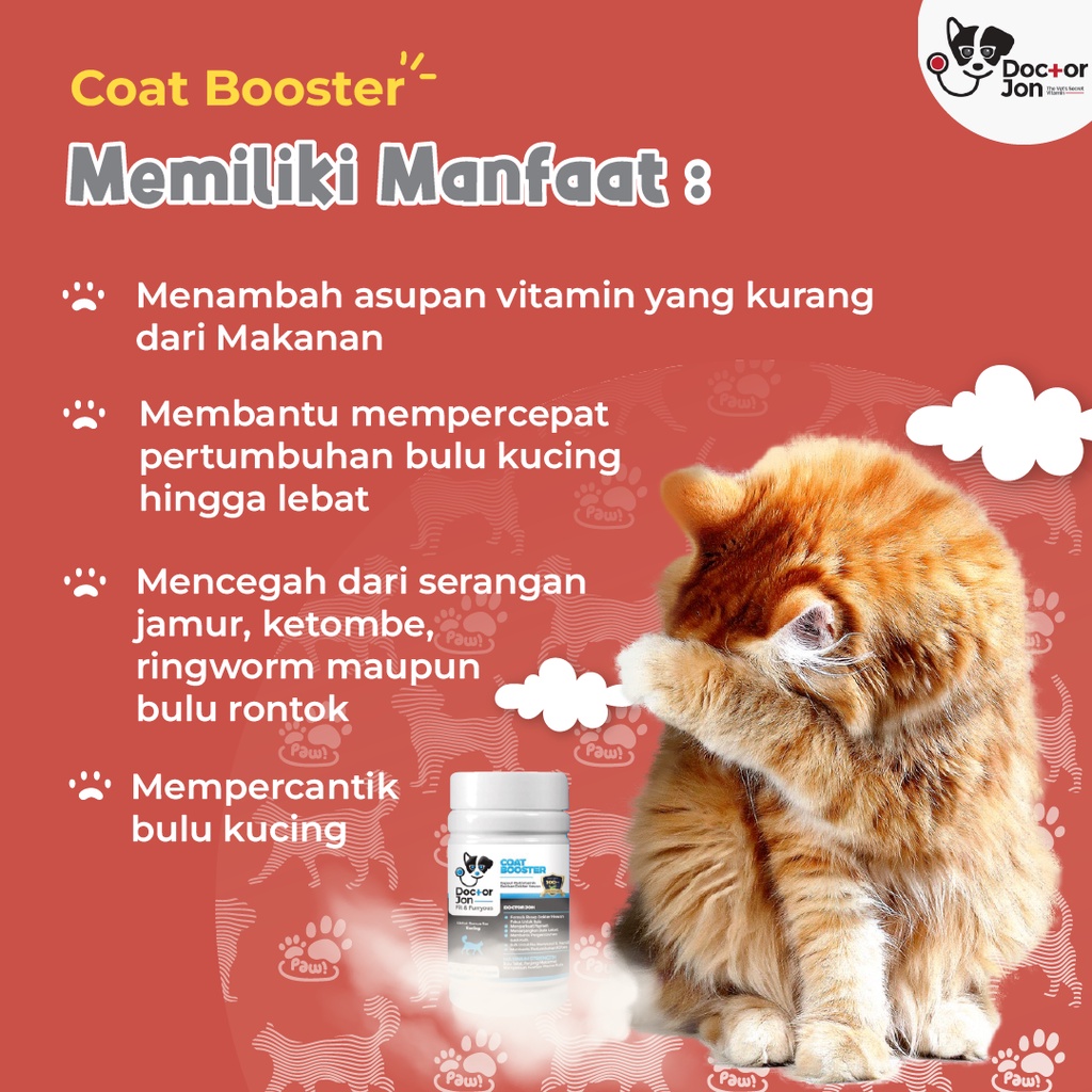 Vitamin Kucing Pelebat Bulu, Panjang, Mengkilat, Anti Rontok / Doctor Jon Coat Booster