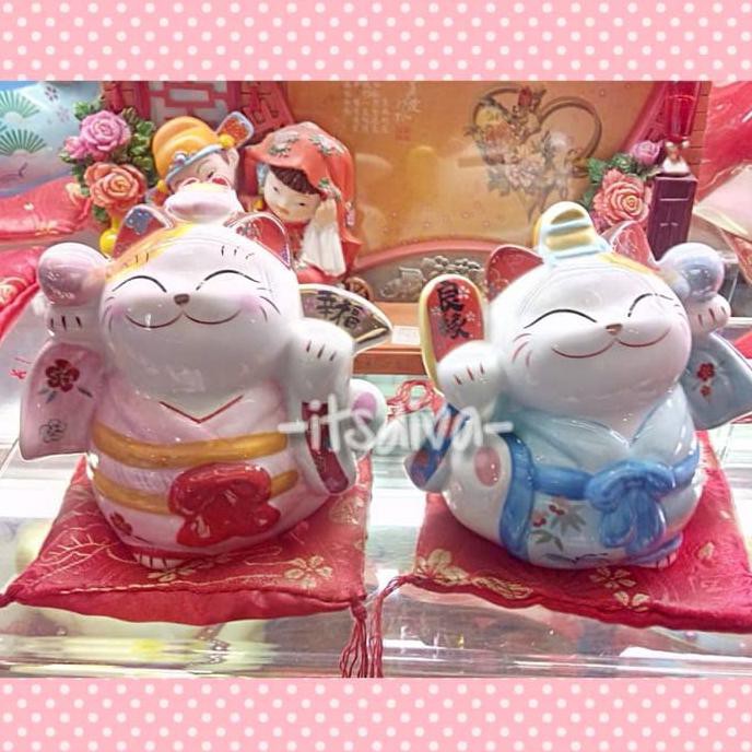 

14.84Ftgrdujh- Maneki Neko / Lucky Cat / Kucing Hoki - Couple -Toko-Boneka.