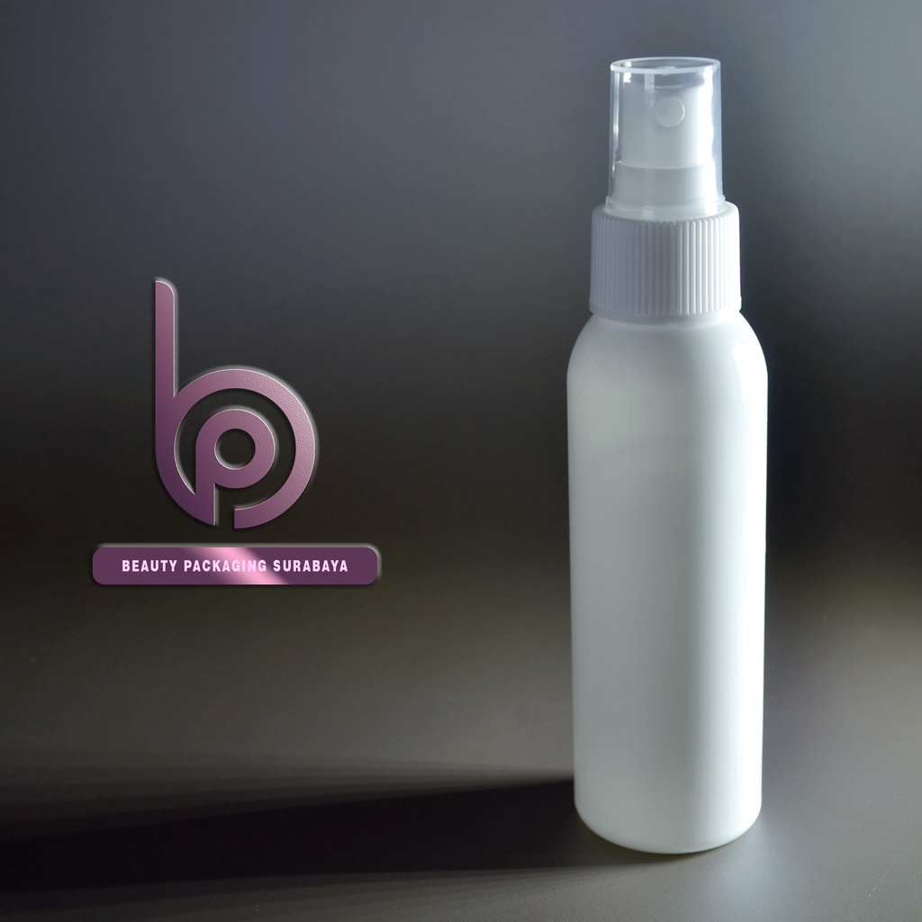 Botol Plastik PET 100ml BR Putih Tutup Spray