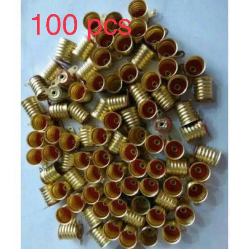 100pcs Fitting Bohlam Lampu Senter E10 Kuningan - Fitting Bohlam Drat E10