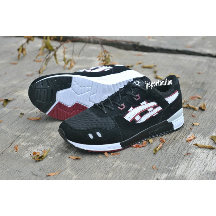 Terlaris {jso} SEPATU PRIA ASICS GEL LYTE III PREMIUM HITAM LOGO PUTIH