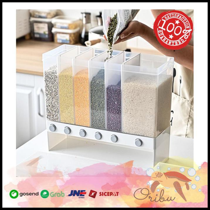 

Kitchen Organizer Dispenser Beras/Kacang/Cereal/Oats/Makanan Kering