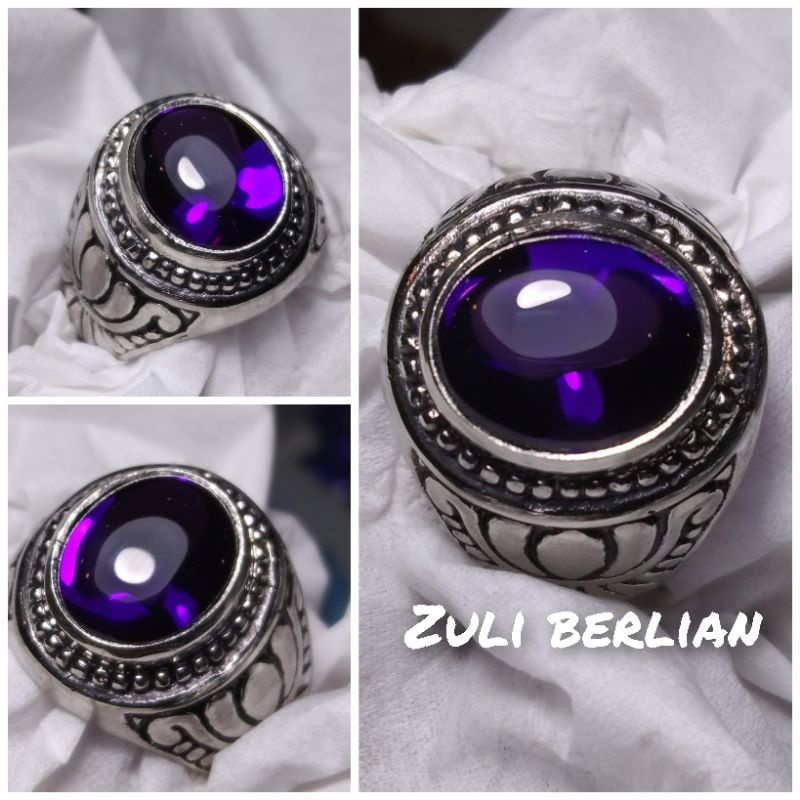 Cincin batu permata kecubung kristal