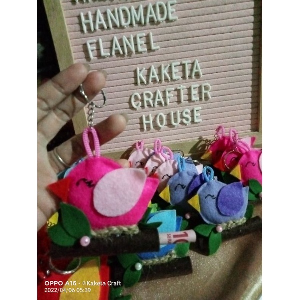

Amplop lebaran flanel, Gantungan Kunci + amplop Burung flanel