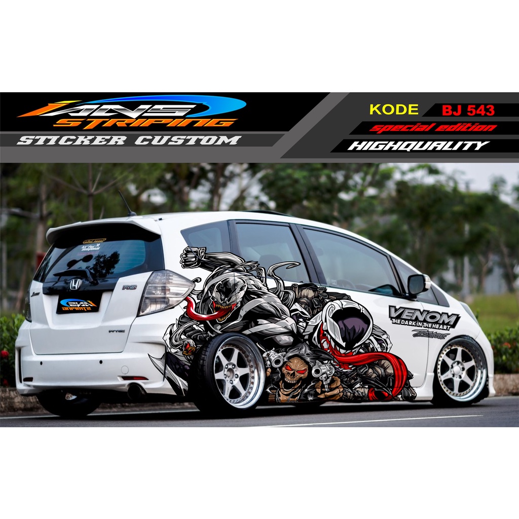 STICKER MOBIL HONDA JAZZ BRIO AGYA AYLA SIGRA YARIS / DECAL STICKER MOBIL VENOM / STIKER MOBIL