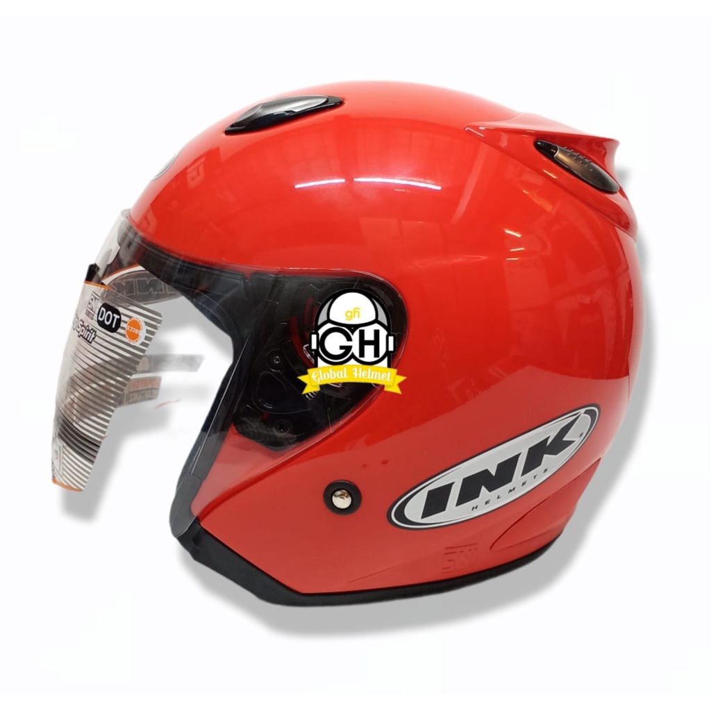 HELM INK HALF FACE INK CENTRO ORIGINAL 100% INK CENTRO JET SOLID FIRE RED