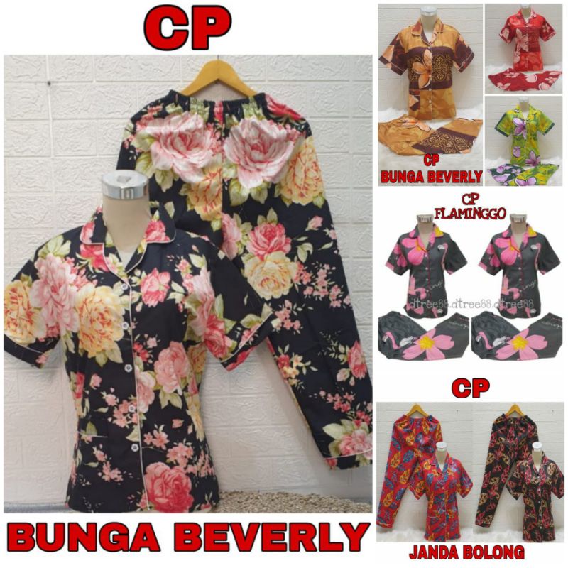 Dtree . baju tidur piyama dewasa cp motif bunga / baju tidur dewasa katun eropa