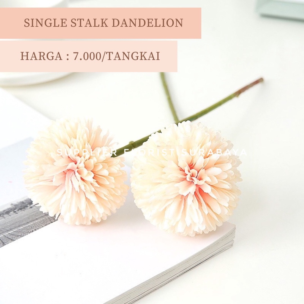 DANDELION ARTIFICIAL FLOWER BUNGA PALSU HIASAN BUNGA POM POM PING PONG DANDELION KECIL