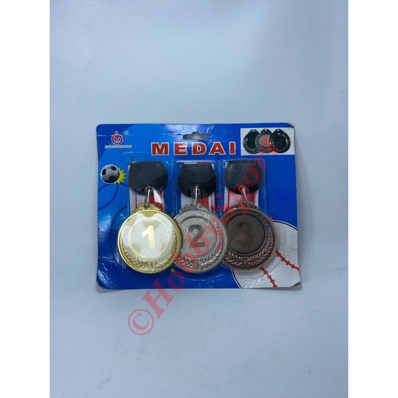 

Medali Logam Berkualitas Mendali Kuningan Besi Juara + Tali (1 Set)