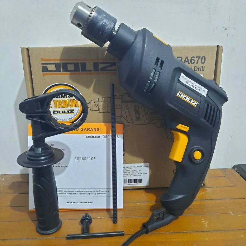 Bor 13mm Doliz BA670 Bor Beton Doliz Berkualitas Tinggi Electric Impact Drill Bor Bolak Balik