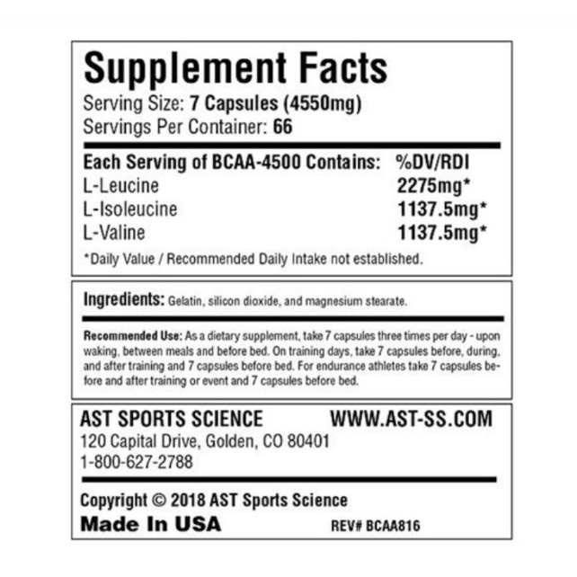 BCAA AST BCAA 4500 462 CAPS 462 capsule