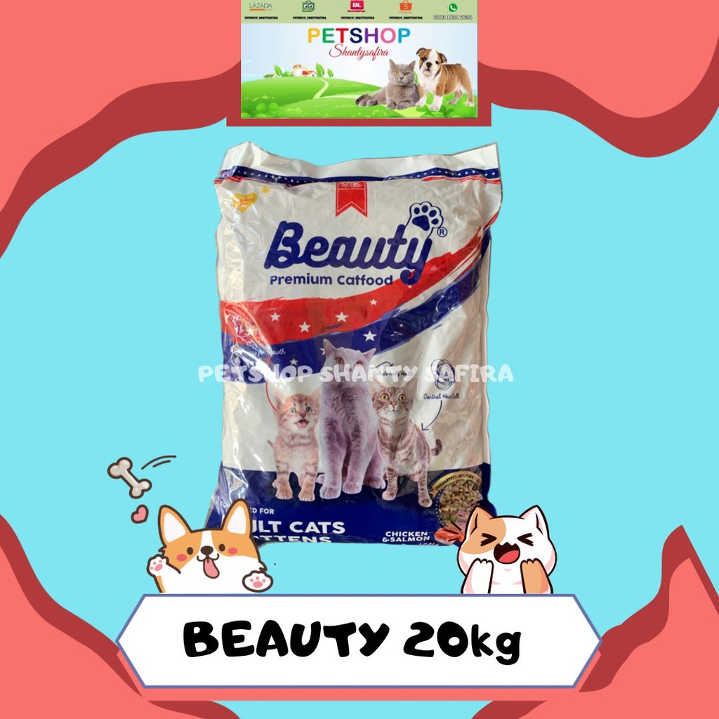 MAKANAN KUCING DRY FOOD CAT FOOD BEAUTY ADULT CAT &amp; KITTEN 20 KG / 20KG