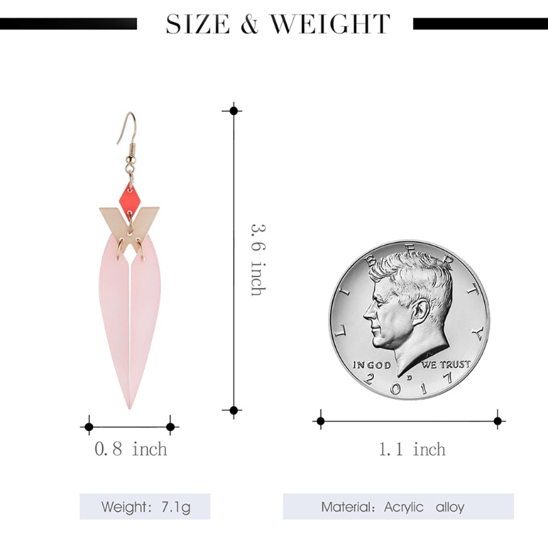 SIY  1Pair Acrylic Candy Color Leaf Long Drop Dangle Earrings Women Statement Jewelry