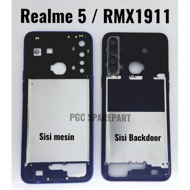 Original Frame Realme 5 / RMX1911 - Bezzel Bejel Bezel Tempat Dudukan LCD & Mesin