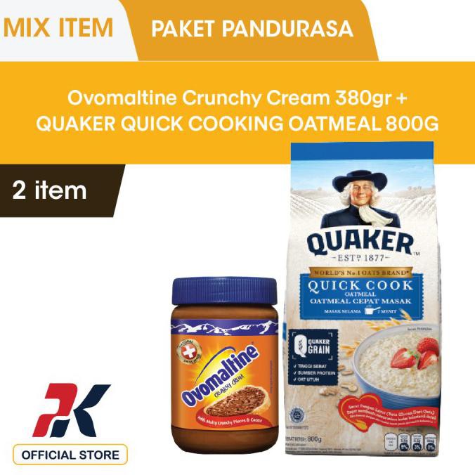 

Discount Ovomaltine Crunchy Cream 380gr + QUAKER QUICK COOKING OATMEAL 800gr