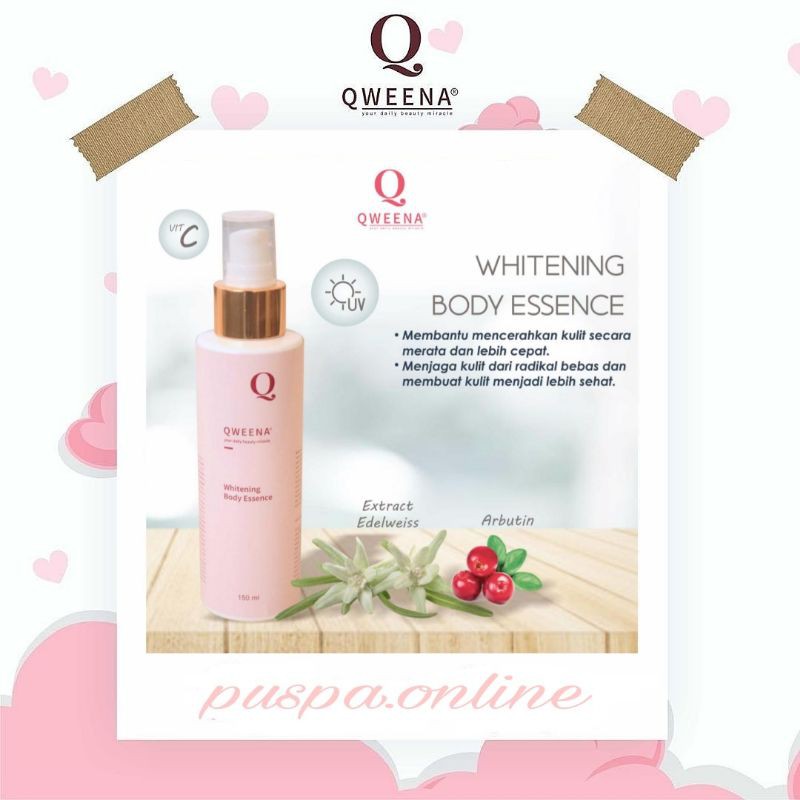 Qweena Extra White Body Essence / Serum / Lotion Pemutih Kulit Badan / Tangan Skincare Qweena Bpom