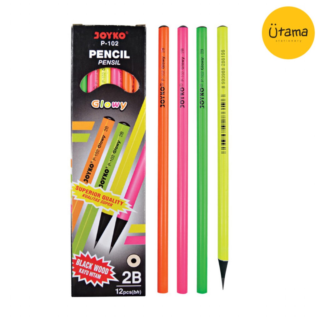 

Pensil Joyko Glowy P-102 2B Satuan/Pencil Ecer/Eceran (Grosir 12pc